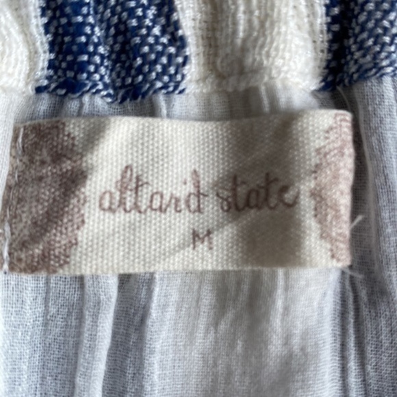 Striped Sleeveless Top: Small, Embroidered White & Blue - Women's Altar'd State - Picture 5 of 6